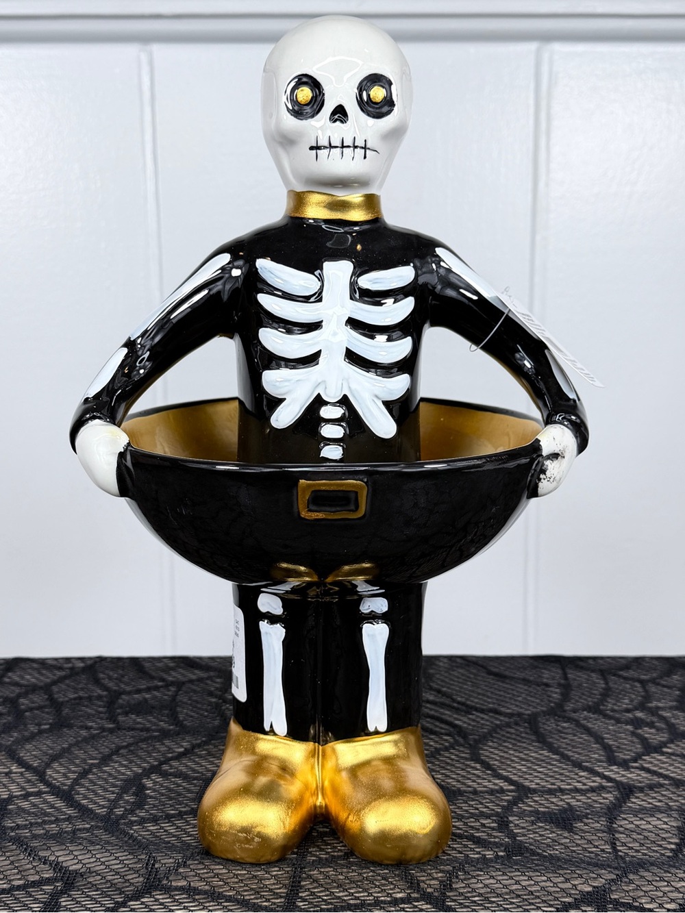 NEW Mikasa 12.25” Skeleton Halloween Candy Bowl